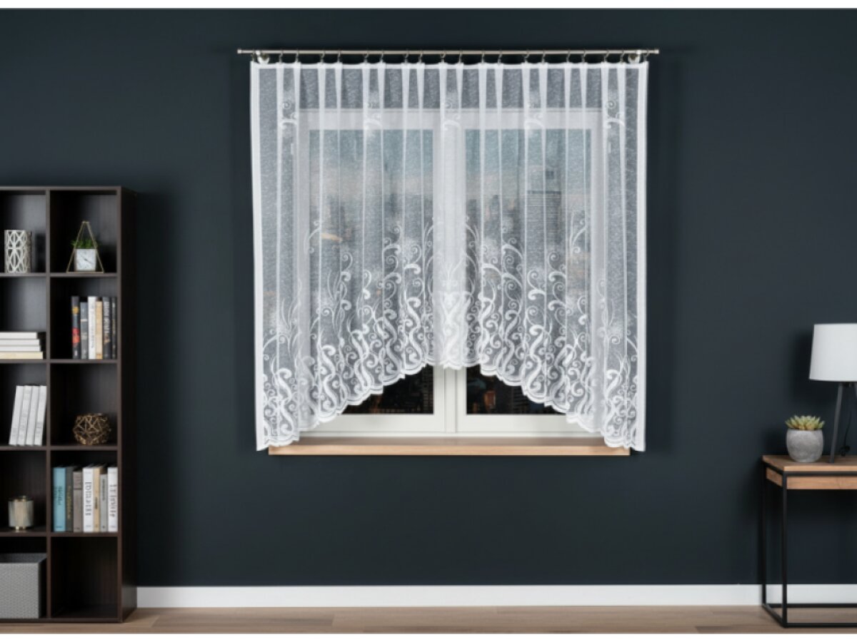 Dekorační oblouková krátká záclona na žabky WANDA 160 bílá 300x160 cm MyBestHome