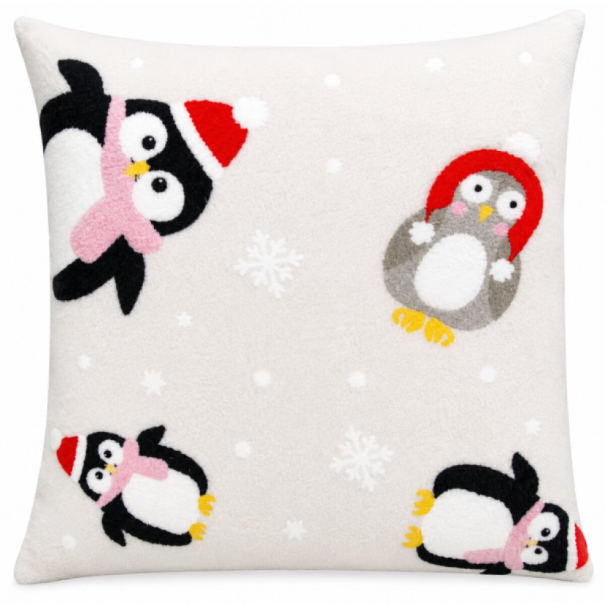 Vánoční povlak na polštář WINTER PETS tučňák, 40x40 cm, mikrovlákno