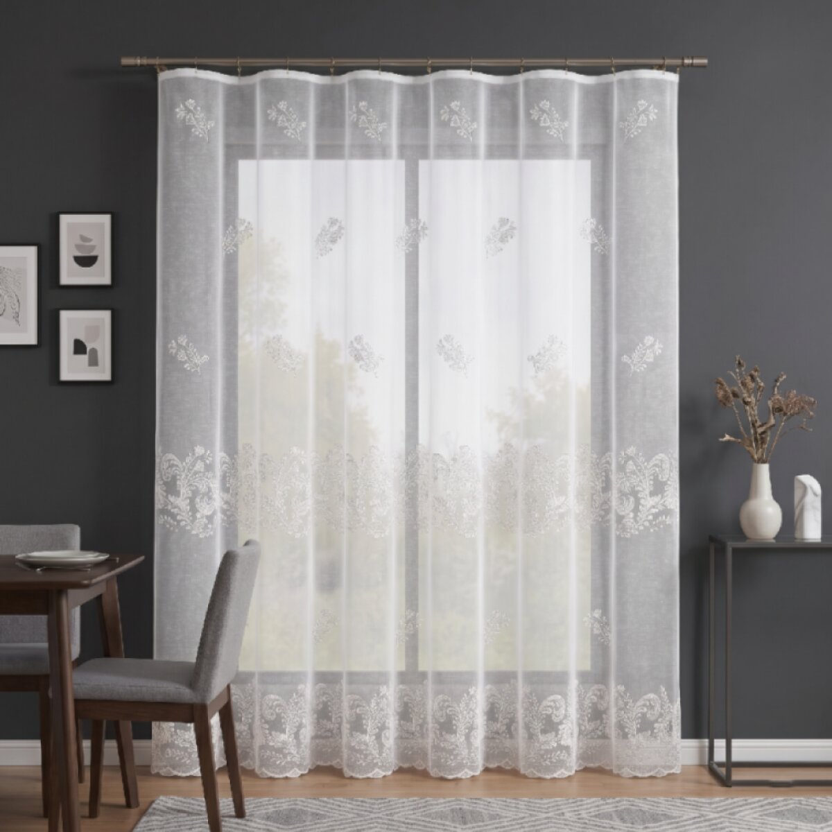 Dekorační žakárová záclona s řasící páskou MAXIMA 250 bílá 200x250 cm MyBestHome