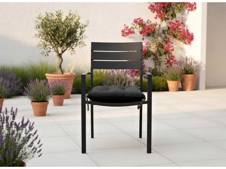 Zahradní prošívaný podsedák na židli JACOB color 02 antracit 45x45 cm Mybesthome