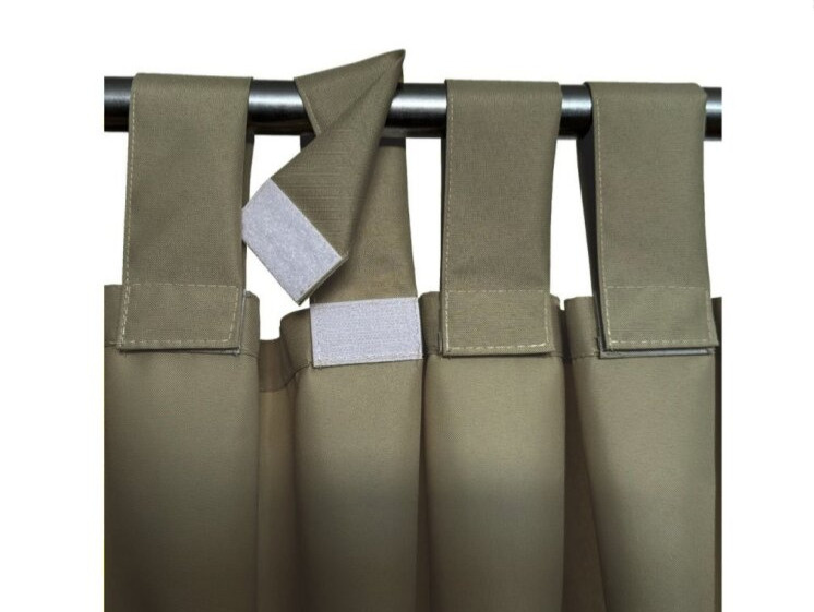 Venkovní zahradní závěs s poutky na suchý zip LISBOA hnědá 04 různé rozměry Mybesthome