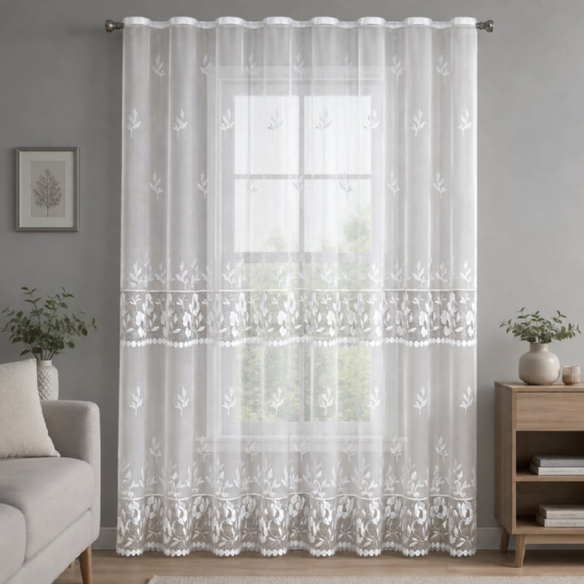 Dekorační žakárová záclona s řasící páskou VILMA 250 bílá 200x250 cm MyBestHome