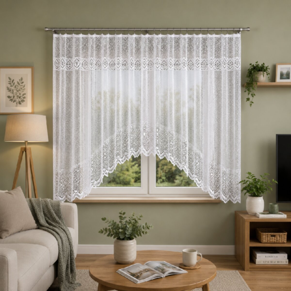 Dekorační krátká oblouková záclona na žabky BOGUMILA 160 bílá 400x160 cm MyBestHome