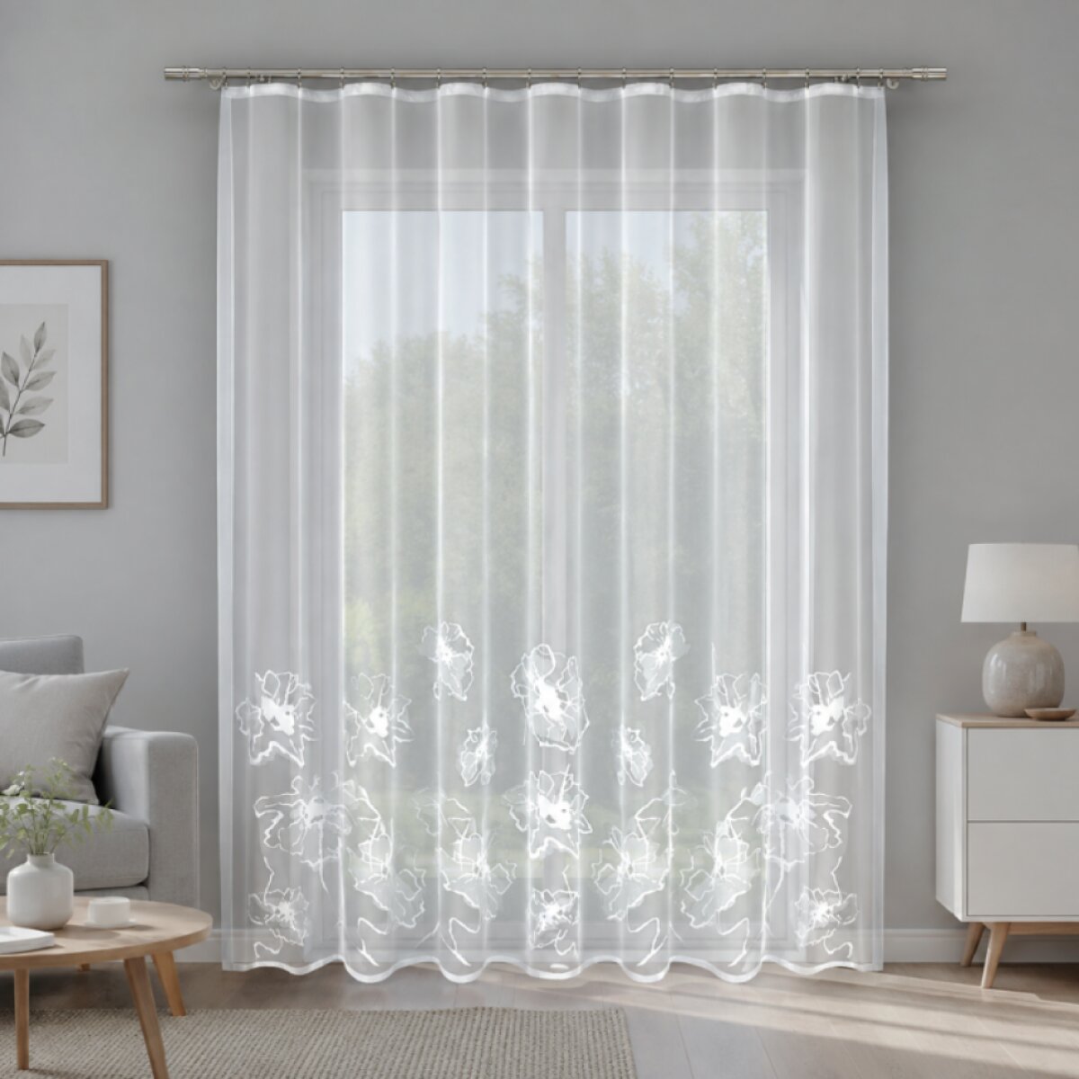 Dekorační žakárová záclona s řasící páskou LILIAN 250 bílá 200x250 cm MyBestHome