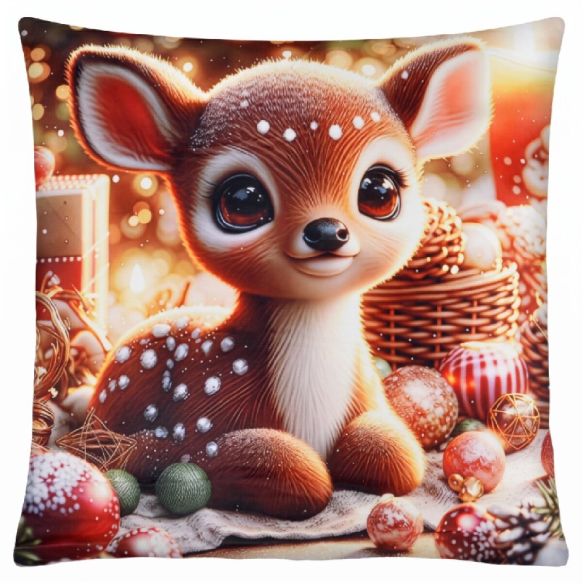 Vánoční povlak na polštář CHRISTMAS DEER motiv V. 40x40 cm