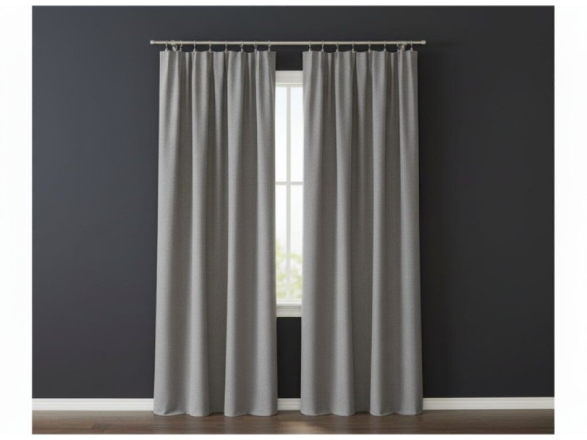 Dekorační zatemňující závěs SUPER BLACKOUT TAPE s řasící páskou šedá color 009 (cena za 1 kus) 140x250 cm 100% stínění Mybesthome