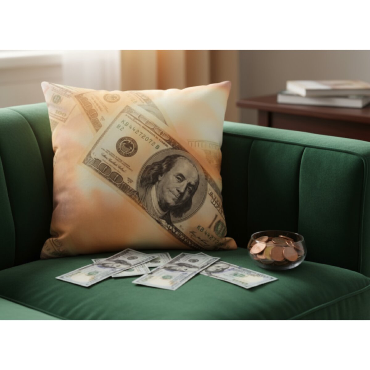 Povlak na polštář DOLLAR 40x40 cm motiv dolaru MyBestHome