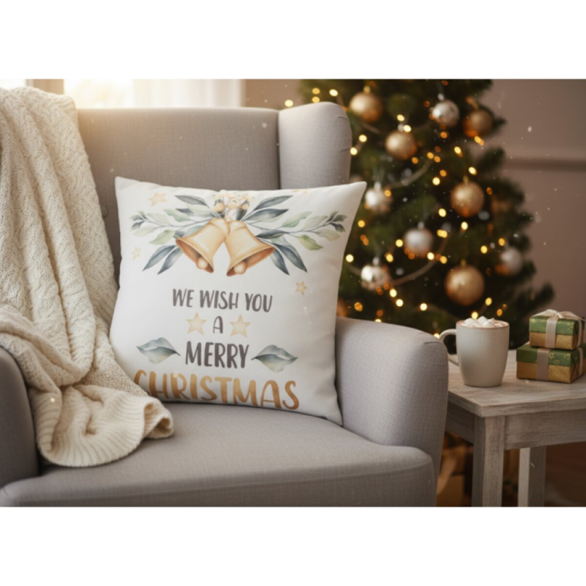 Vánoční povlak na polštář VELVET HOLLY 40x40 cm mikrovlákno motiv A