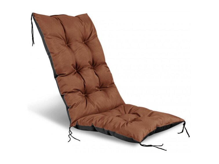 Zahradní prošívaný podsedák na židli s opěrkou 50x50x80 cm CALLUM color 22 hnědá Mybesthome