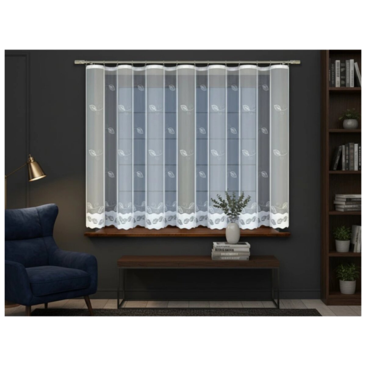 Dekorační žakárová záclona s řasící páskou HELLEN 150 bílá 300x150 cm MyBestHome