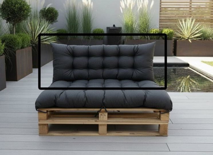 Paletová prošívaná opěrka DARIO 120x40 cm color 01 černá MyBestHome