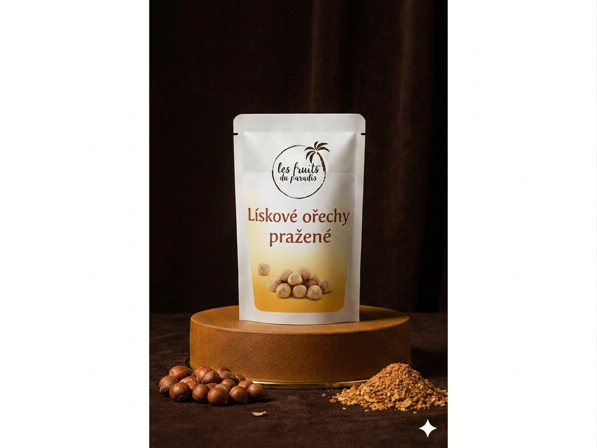 Lískové ořechy natural pražené 500 g LES FRUITS DU PARADIS