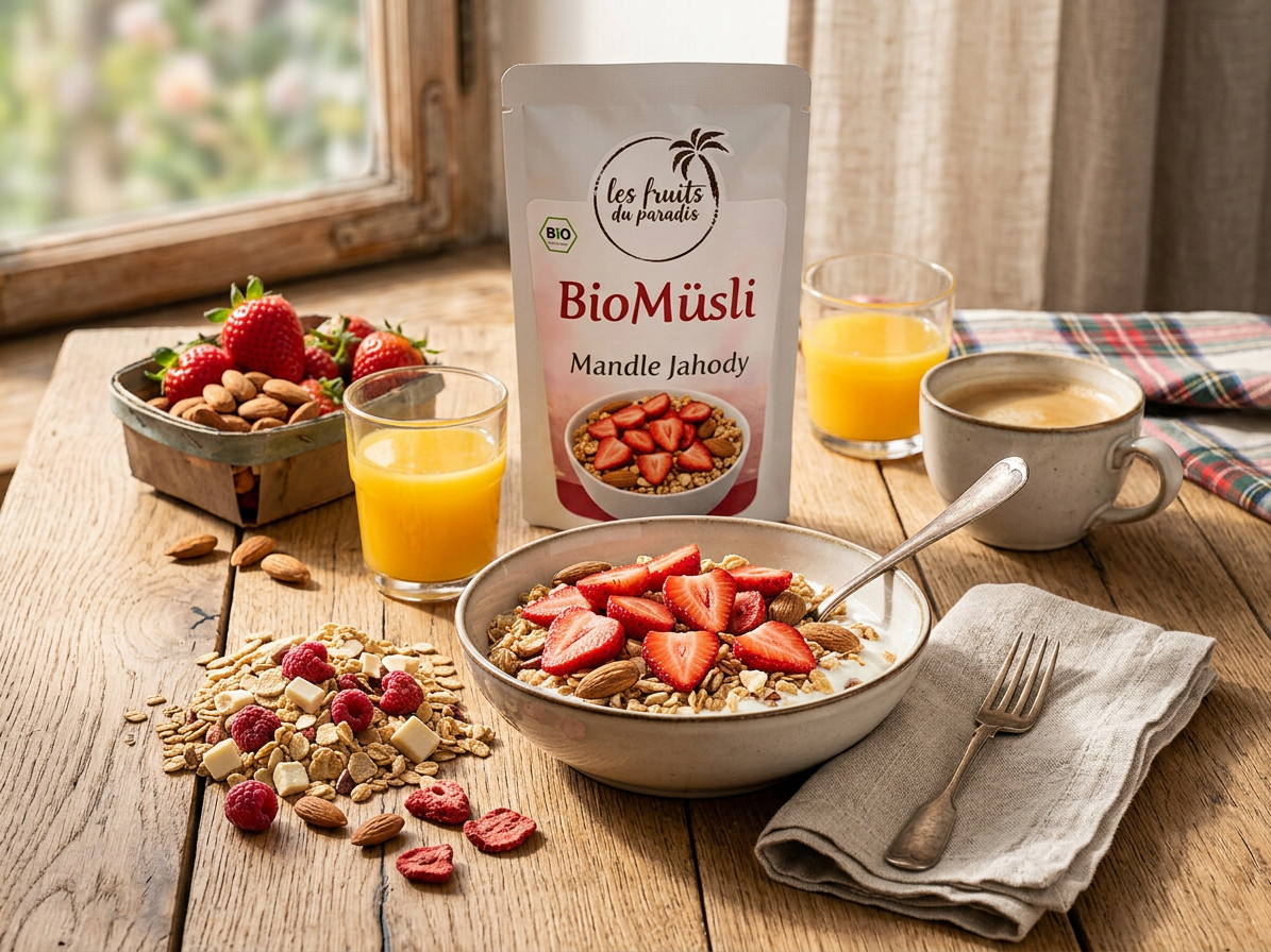 BioMüsli Mandle Jahody 300 g LES FRUITS DU PARADIS