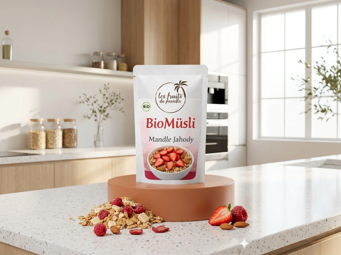 BioMüsli Mandle Jahody 300 g LES FRUITS DU PARADIS