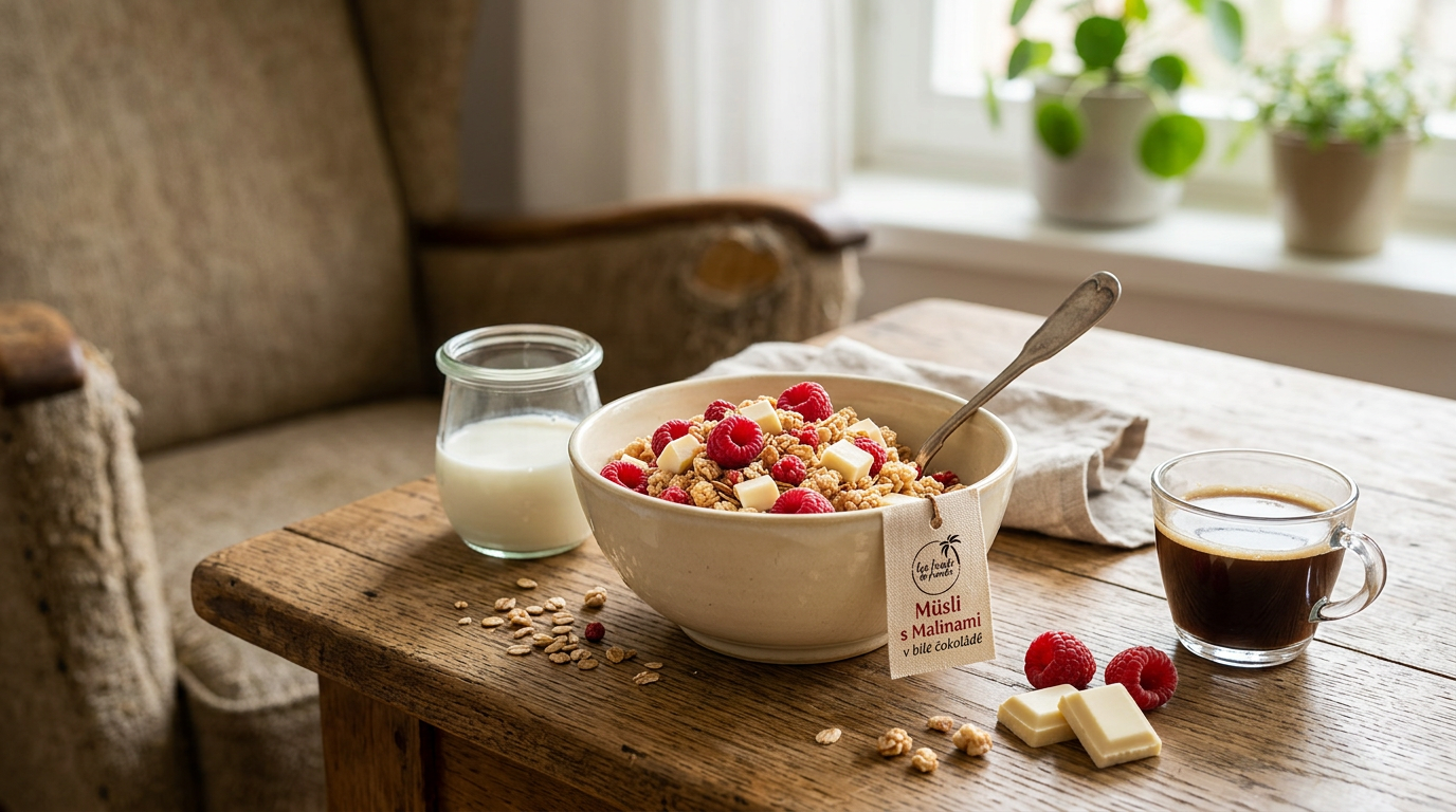 Müsli s Malinami v bílé čokoládě 300 g LES FRUITS DU PARADIS