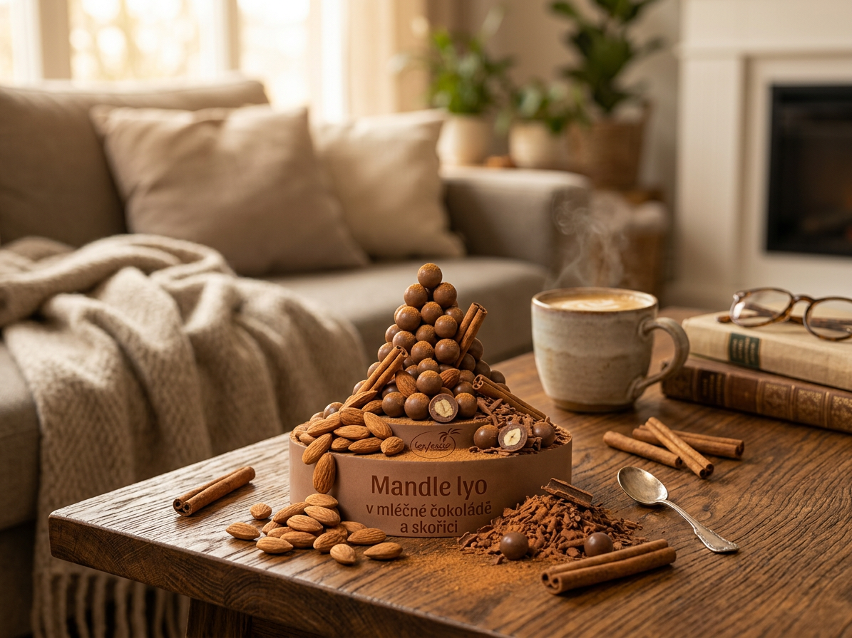 Mandle pražené natural v mléčné čokoládě a skořici 5 kg LES FRUITS DU PARADIS