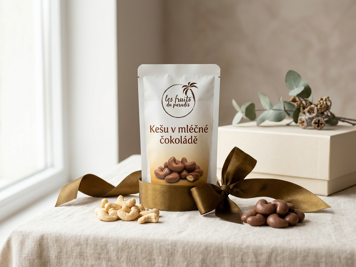 Kešu ořechy v mléčné čokoládě 200 g LES FRUITS DU PARADIS