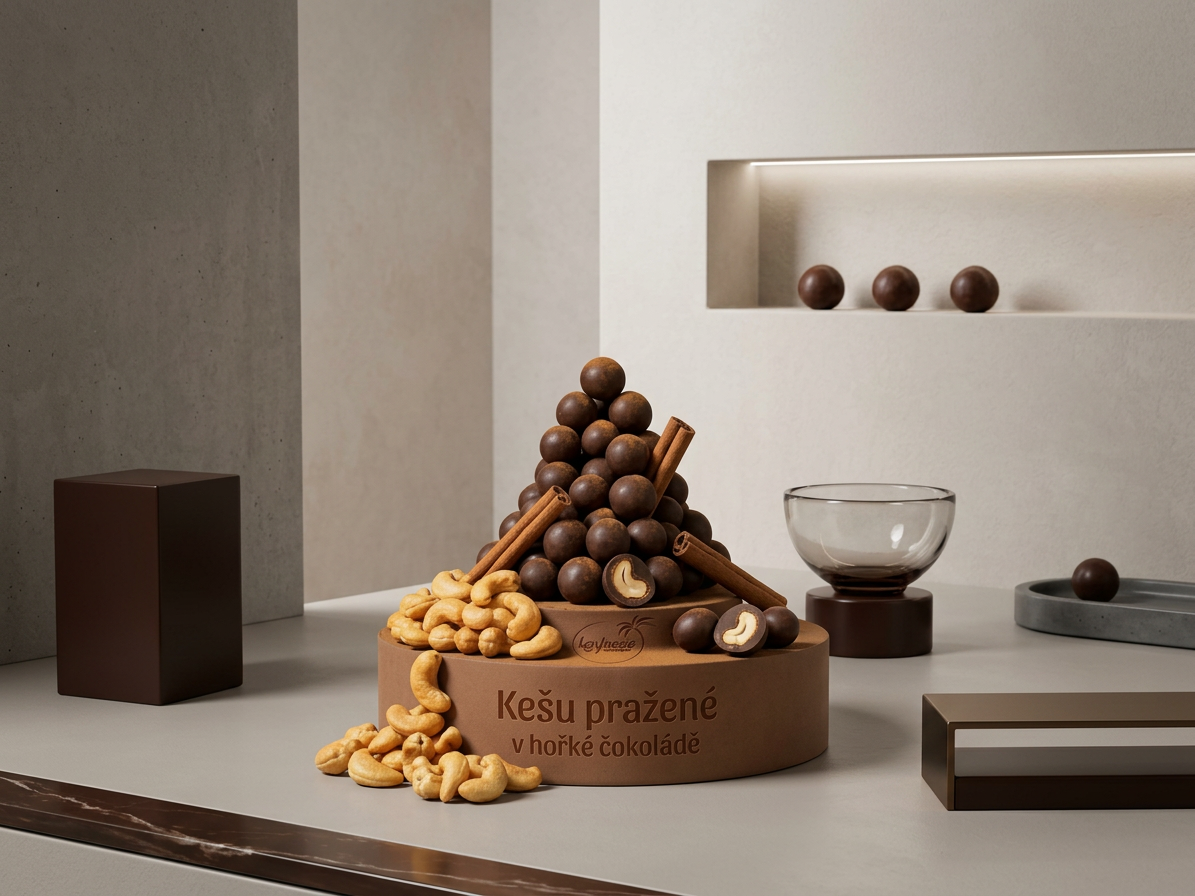 Kešu pražené v hořké čokoládě 5 kg LES FRUITS DU PARADIS