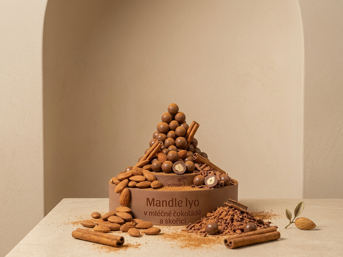 Mandle pražené natural v mléčné čokoládě a skořici 5 kg LES FRUITS DU PARADIS