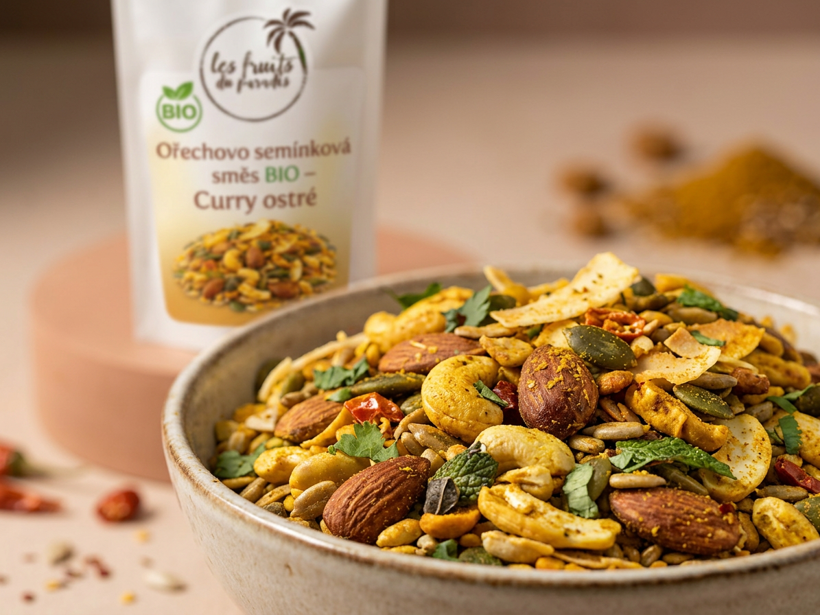 Ořechovo semínková směs – Curry ostré BIO 300 g LES FRUITS DU PARADIS