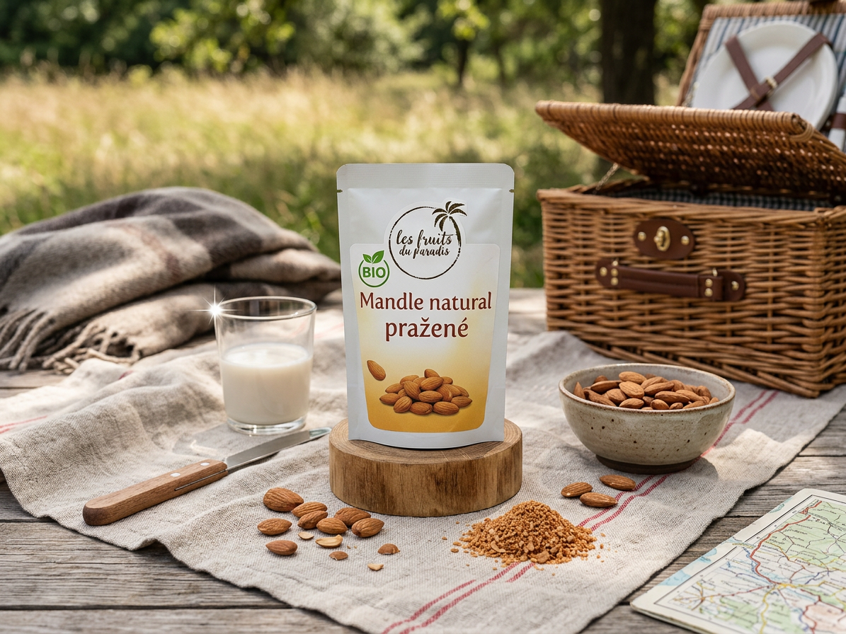 Mandle natural pražené BIO 1 kg LES FRUITS DU PARADIS