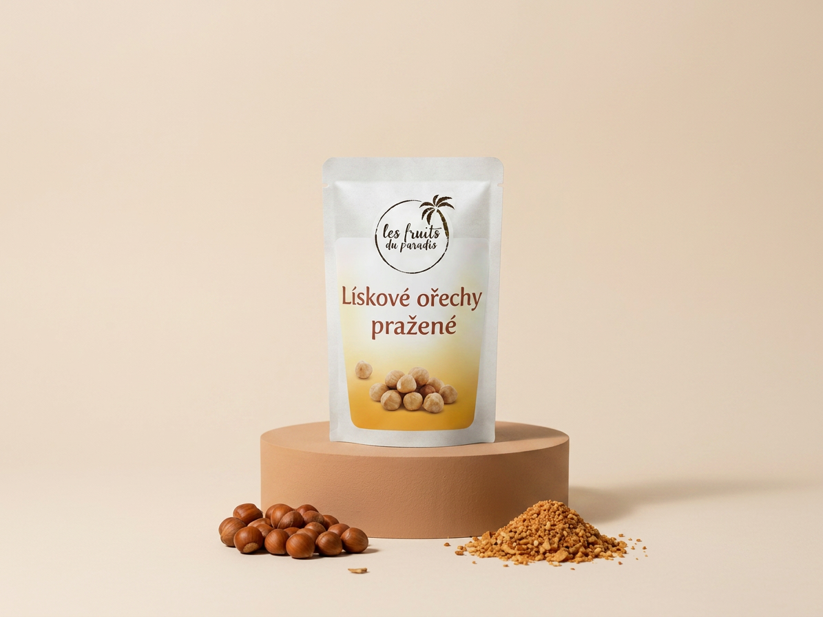 Lískové ořechy natural pražené 500 g LES FRUITS DU PARADIS