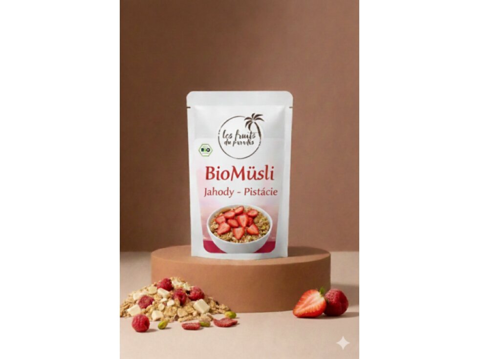 BIOMüsli Jahody - Pistácie 300 g LES FRUITS DU PARADIS