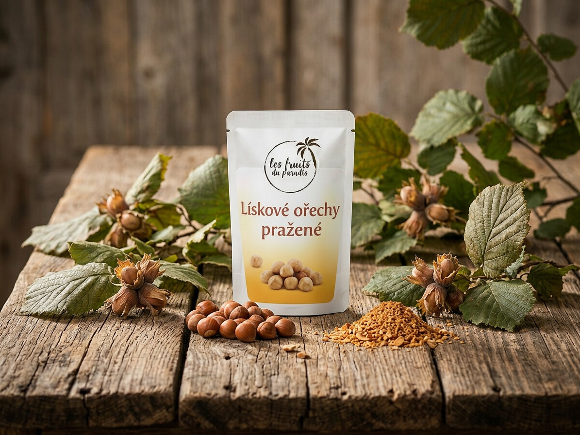 Lískové ořechy natural pražené 500 g LES FRUITS DU PARADIS