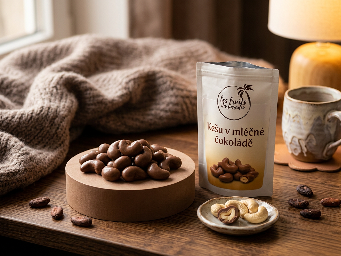Kešu ořechy v mléčné čokoládě 200 g LES FRUITS DU PARADIS