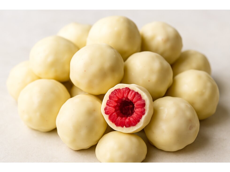 Maliny lyofilizované v bílé čokoládě 200 g LES FRUITS DU PARADIS