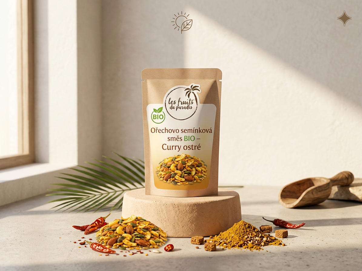 Ořechovo semínková směs – Curry ostré BIO 300 g LES FRUITS DU PARADIS