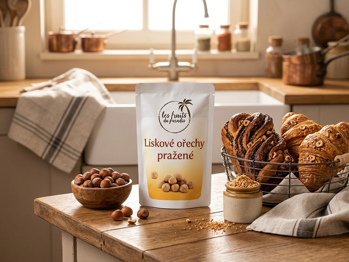 Lískové ořechy natural pražené 1 kg LES FRUITS DU PARADIS