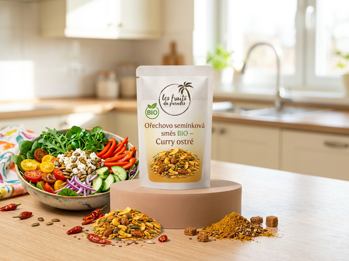 Ořechovo semínková směs – Curry ostré BIO 300 g LES FRUITS DU PARADIS