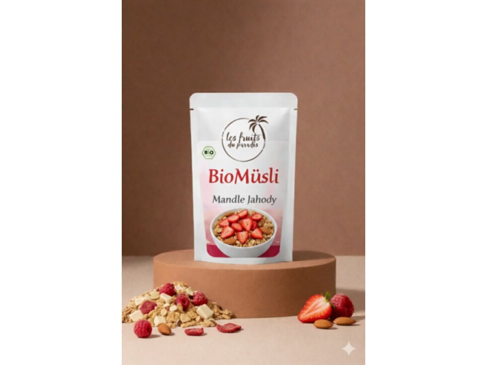 BioMüsli Mandle Jahody 300 g LES FRUITS DU PARADIS