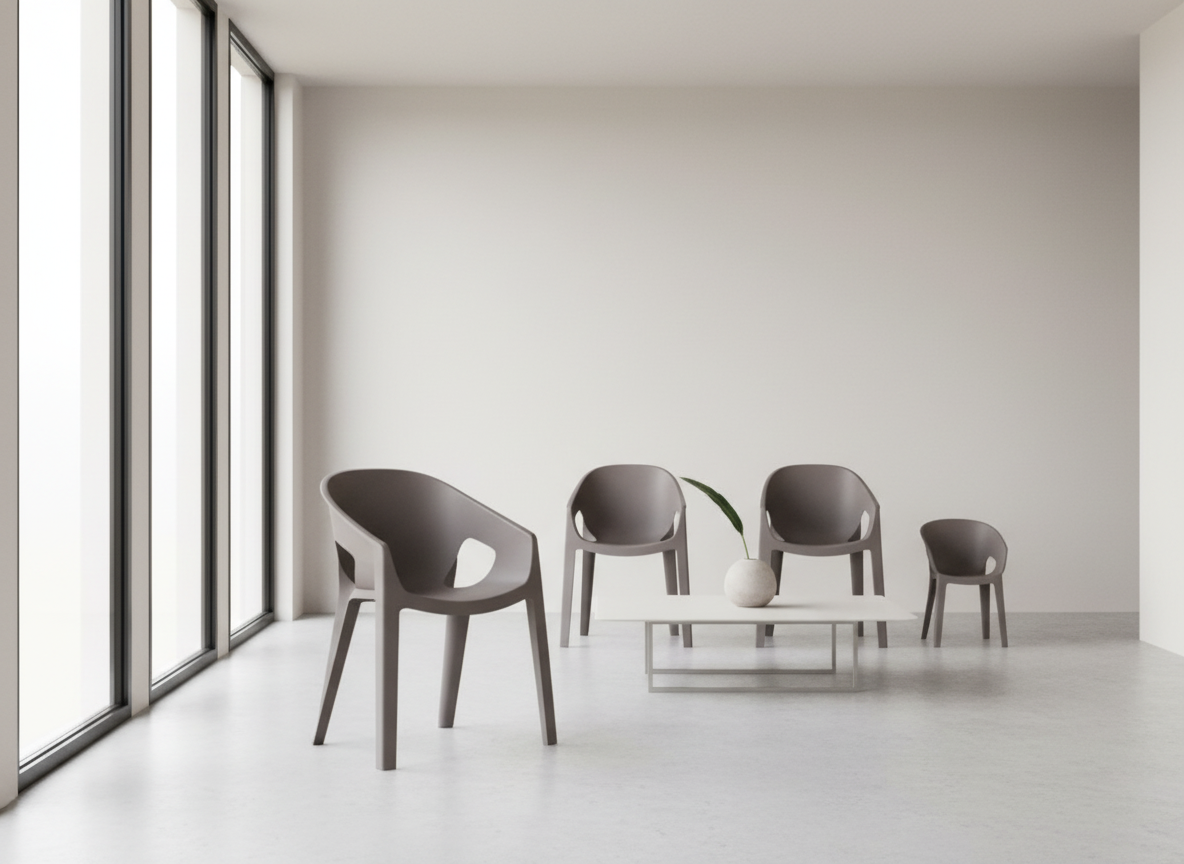 Šedé plastové zahradní křeslo Premo Light Gray FERNE