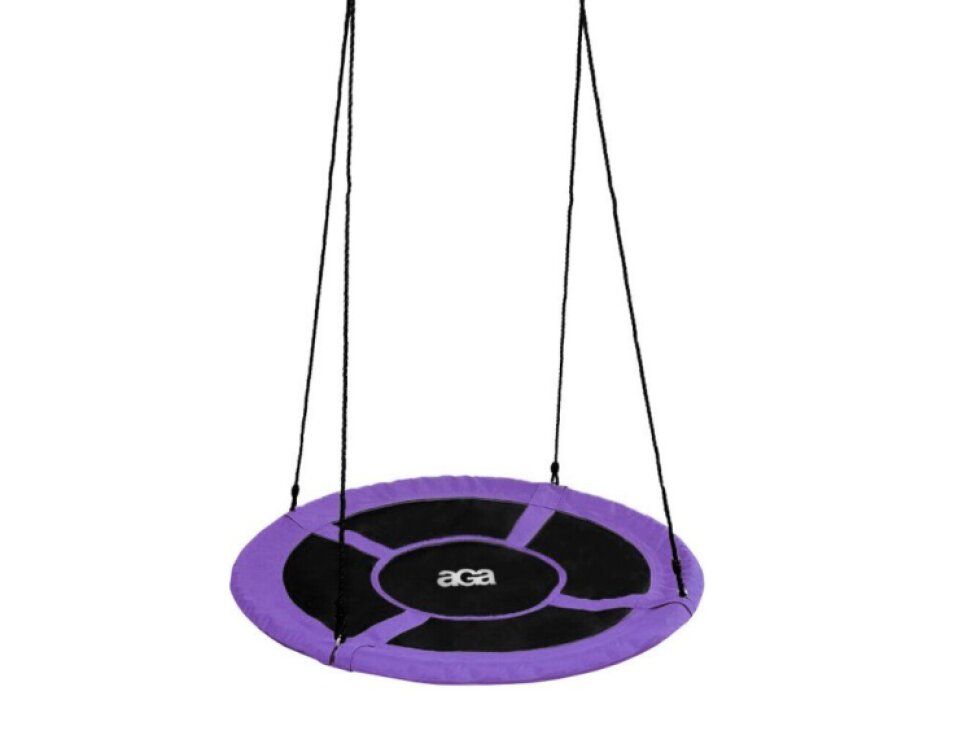 Aga Závěsné houpací hnízdo, 90 cm, Fialová, Nosnost 150 kg, Lanové, Kov, Látka