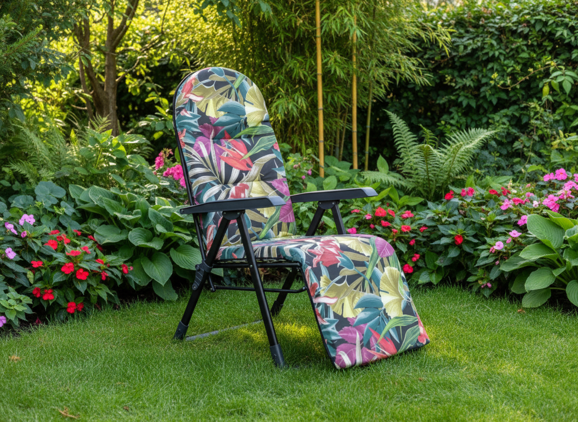Polohovací zahradní křeslo s podnožkou Galaxy Plus Black Edition G052-23IB PATIO