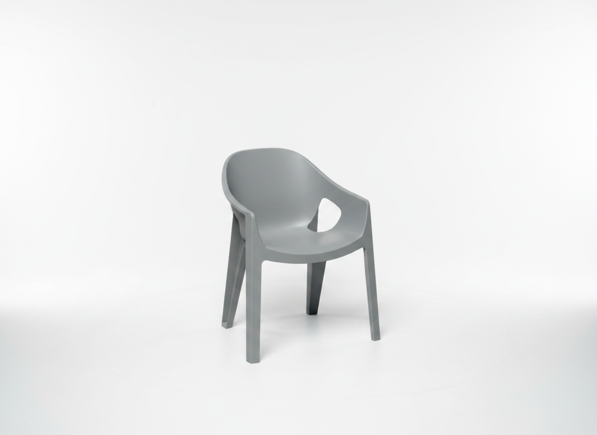 Šedé plastové zahradní křeslo Premo Light Gray FERNE