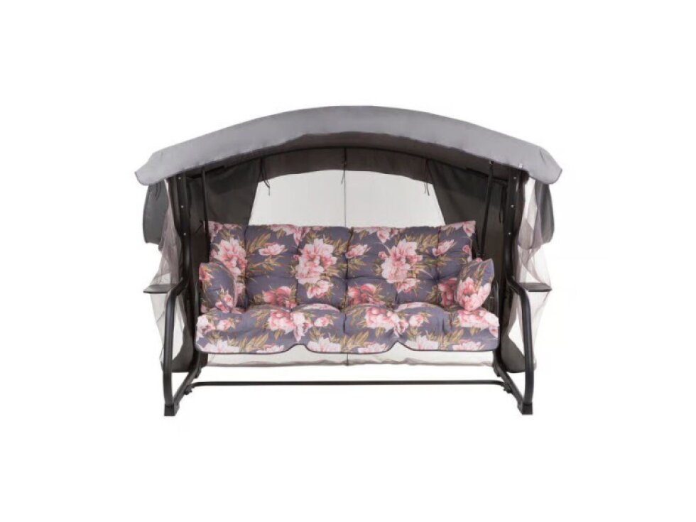 Zahradní houpačka Ravenna Lux Black Edition s moskytiérou a s bočními stolky A098-01PB PATIO