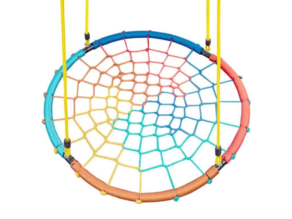 Aga Závěsný houpací kruh, Relaxační, 120 cm, Nosnost 150 kg, Hnízdo, Barevná, Kov, Látka
