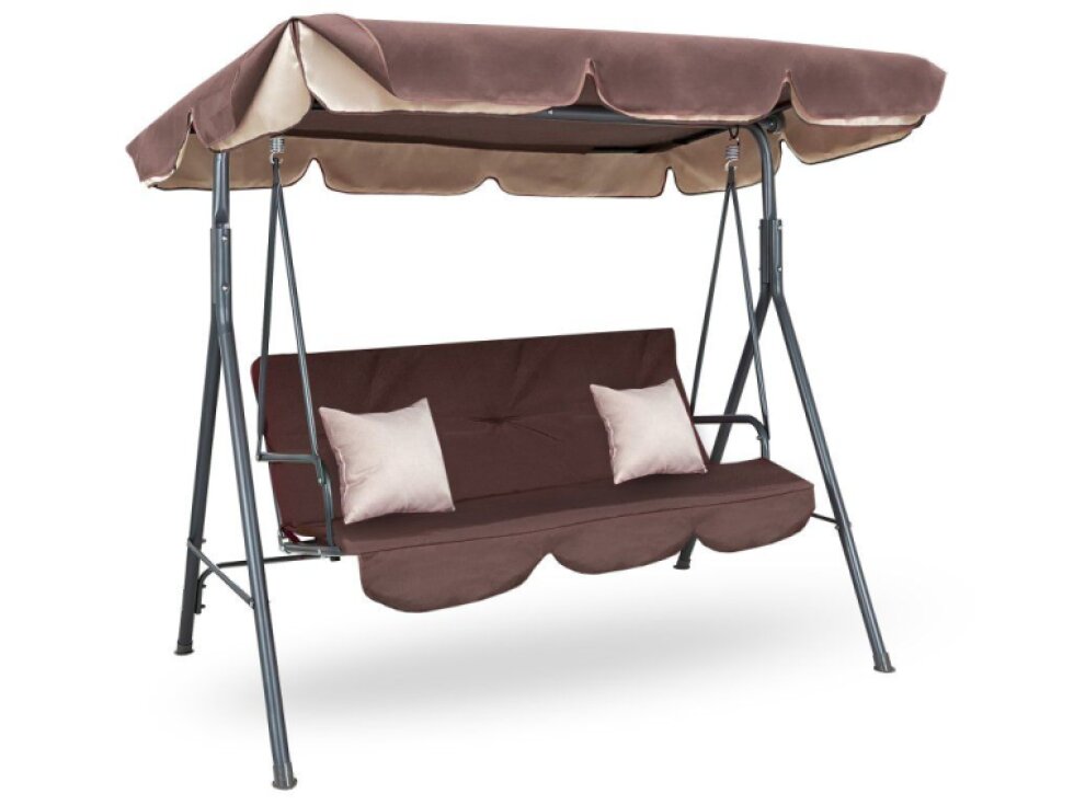 Aga Zahradní houpačka Majka Relaxační, Hnědá, Ocel, Polyester, Klasický, Nosnost 200 kg, 3 osoby