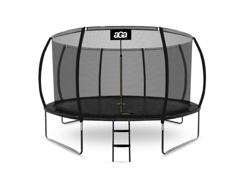 Trampolína 366 cm Černá + ochranná síť + žebřík