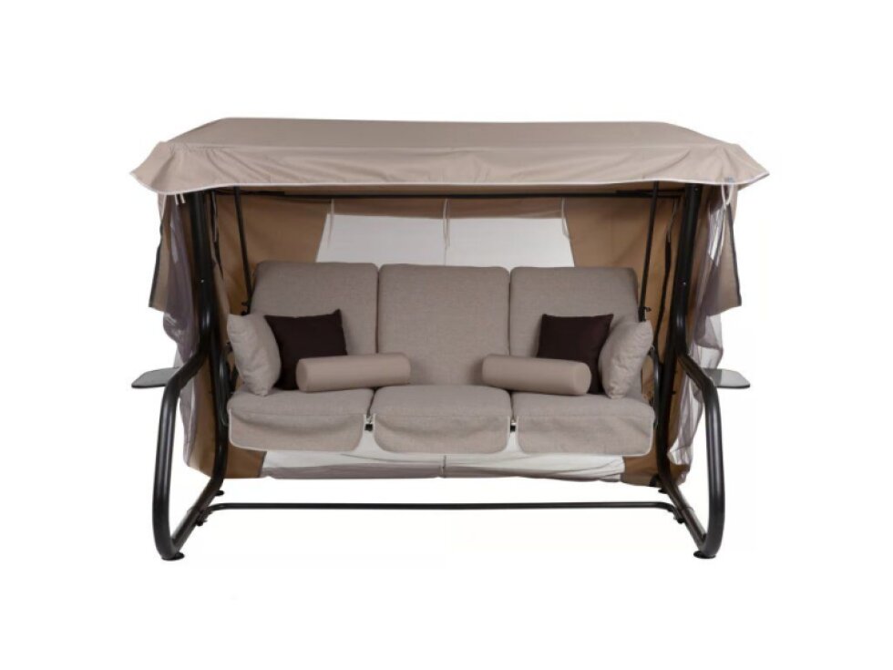 Zahradní houpačka Venezia Lux s moskytiérou, polštářky a bočními stolky D048-05FB PATIO