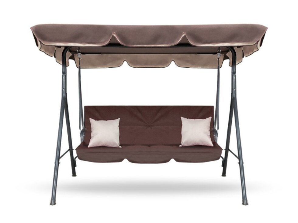 Aga Zahradní houpačka Majka Relaxační, Hnědá, Ocel, Polyester, Klasický, Nosnost 200 kg, 3 osoby