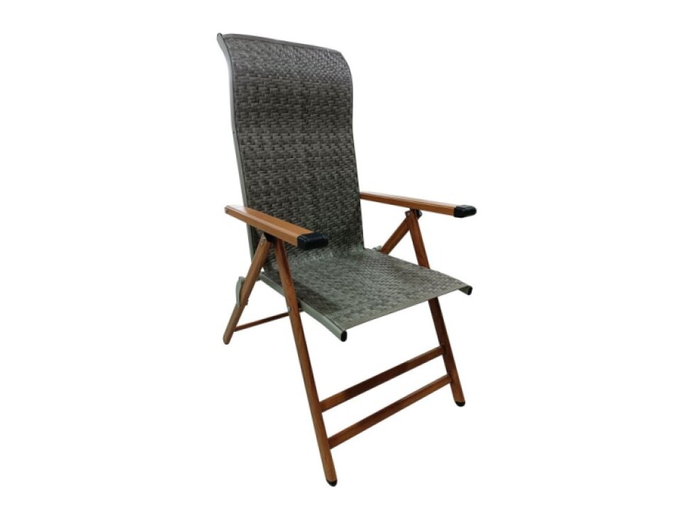 Skládací zahradní křeslo z oceli a technorattanu Emma Ash PATIO