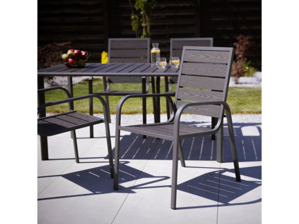 Antracitové zahradní křeslo Solar PATIO