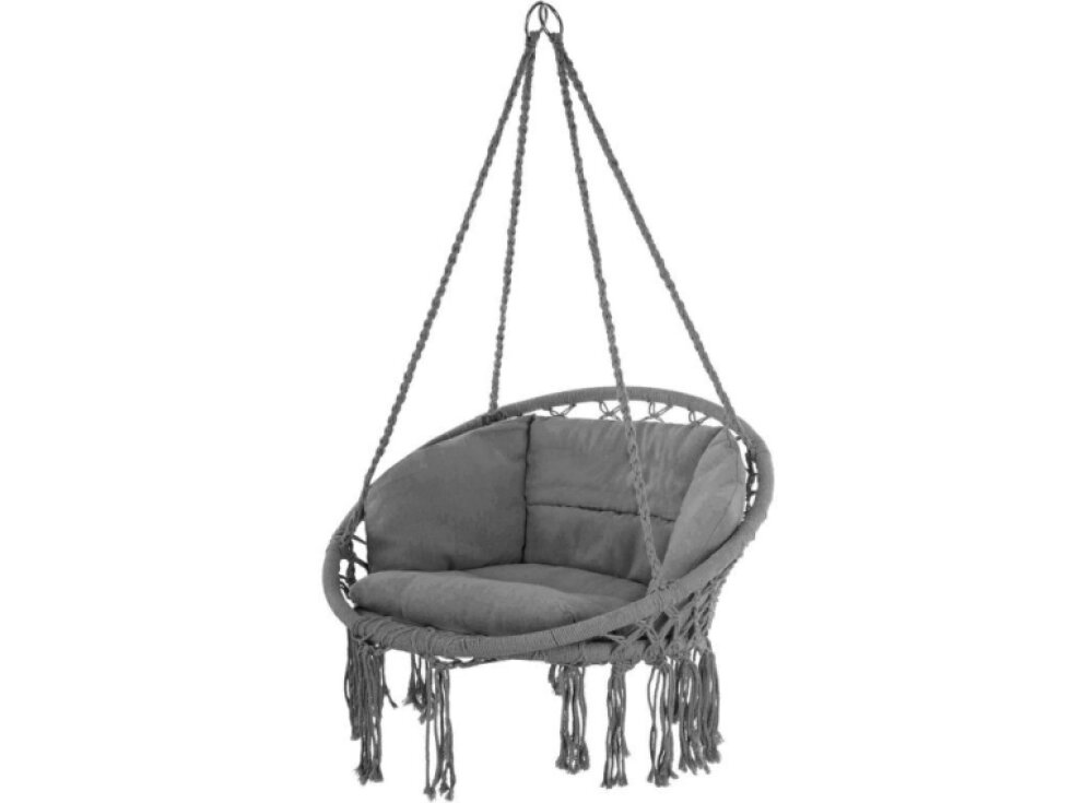 Aga Volně stojící závěsné křeslo MR4510, tmavě šedá, 1 osoba, nosnost 110 kg, ocel, potah polyester/bavlna, šířka 80 cm, výška 137 cm