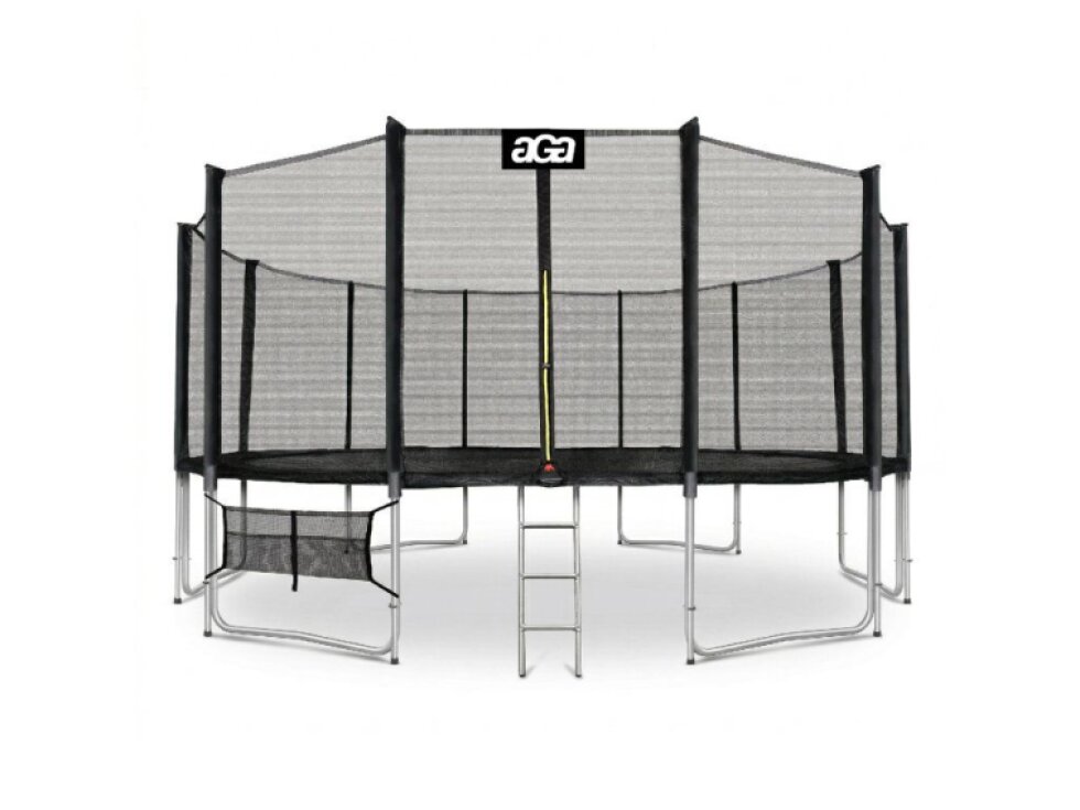 Aga SPORT PRO Trampolína 518 cm Černá + ochranná síť + žebřík + kapsa na obuv