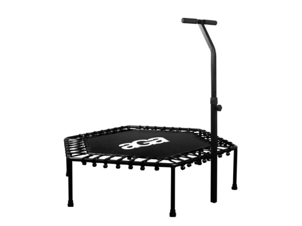 Aga Fitness trampolína, s madlem, pro interiér, průměr 130 cm, černá, nosnost 120 kg