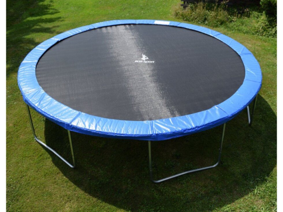 Aga Sport Pro Trampolína, Průměr 400 cm, Nosnost 150 kg, Vnější síť, Stabilní, Modrá, 84 pružin, Výška 241 cm, Věk 8+ let